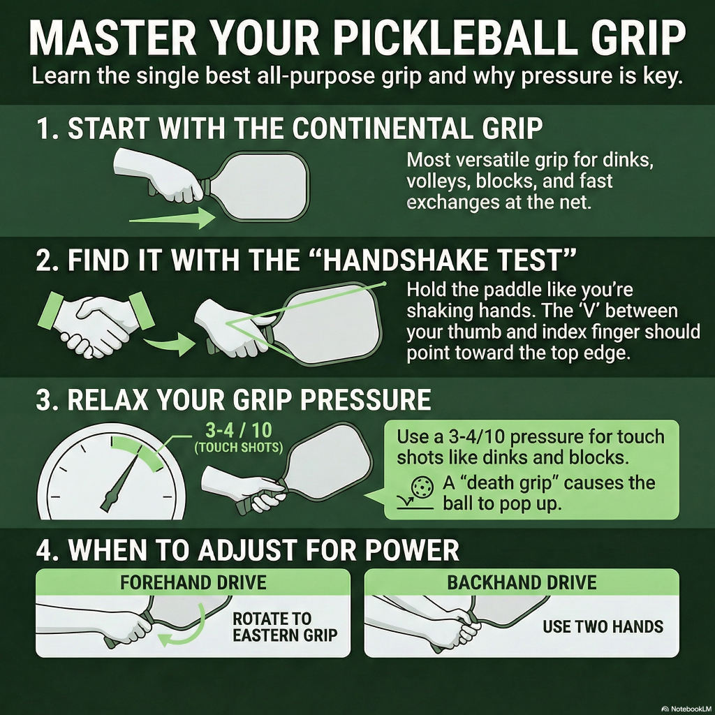 An infographic explaining different paddle grips