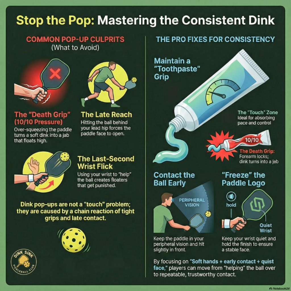a guide to stop popping up dinks in pickleball