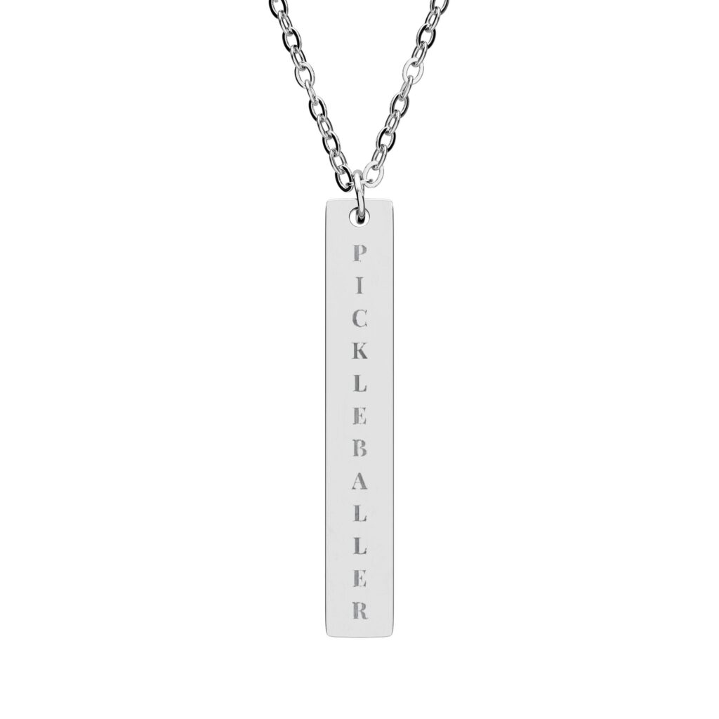 PICKLEBALLER - Vertical Bar Necklace (Engraving)