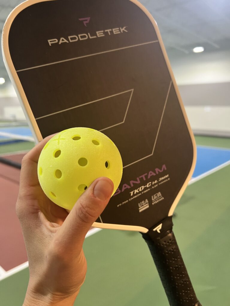 testing the Paddletek Bantam TKO-C pickleball paddle